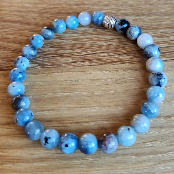 Hand Crafted Jewelry - HAND CRAFTED Blue Devil Aquamarine Beads Bracelet